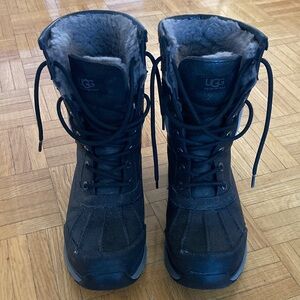 UGG Black Lace-Up Shearling Snow Boots